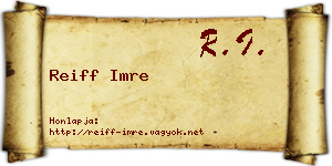 Reiff Imre névjegykártya
